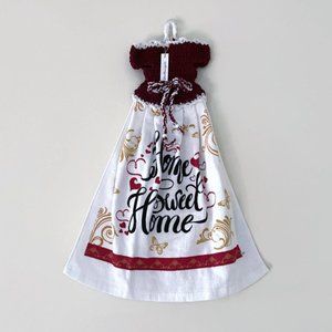 Crochet towel decor for sink, Handmade kitchen dish towel for housewarming gift